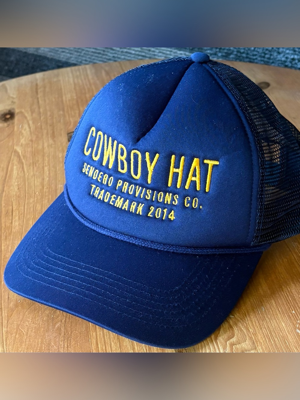 Sendero Provisions Co. Cowboy Hat Navy Blue Mesh Trucker SnapBack Hat OSFA EUC